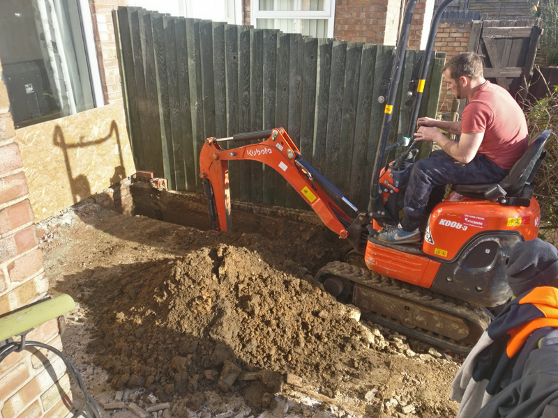 Foundations being dug out